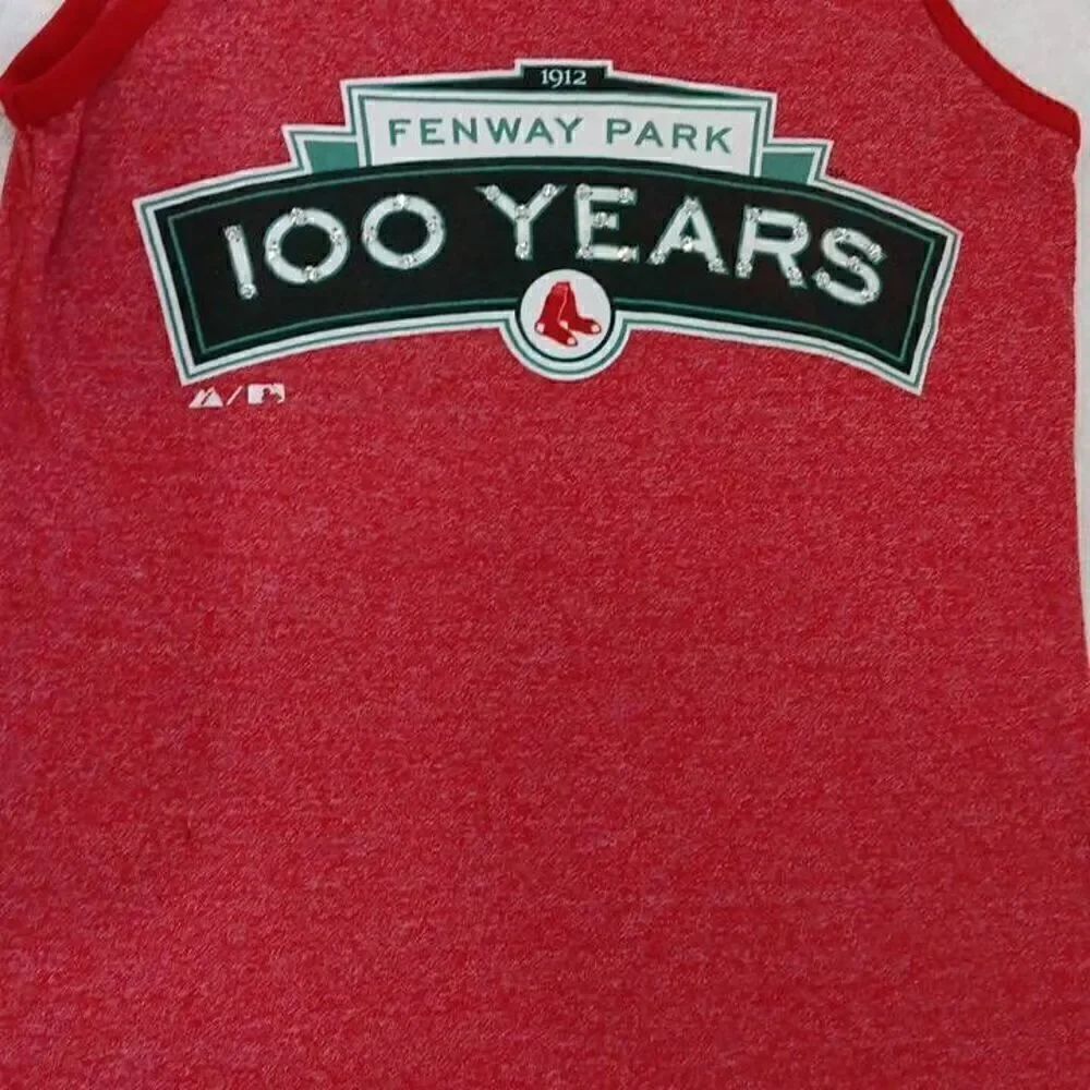 Fenway Park Women's Tank Tshirt Size Small 100 Years studded with sparkle jewels